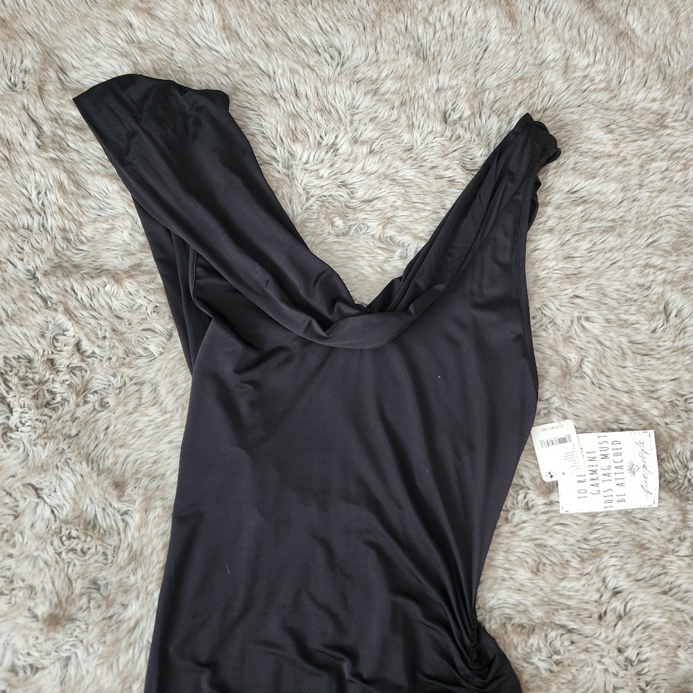 Free People Roxanne Bodycon‎ Maxi Dress Black Women's Size Large NWT - Picture 7 of 13